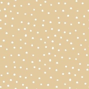 Christmas Snow polka dots neutral honey brown by Jac Slade