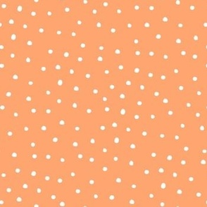 Christmas Snow polka dots orange white by Jac Slade