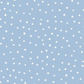 Christmas Snow polka dots sky blue by Jac Slade