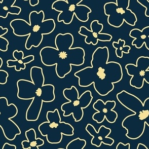 Petal Jive in dark blue and light yellow