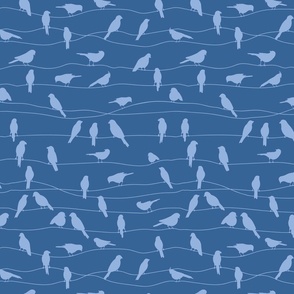 Birds on the Wire in Periwinkle