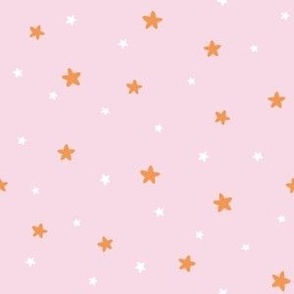 Soft Stars Pink and Orange // 6 inch