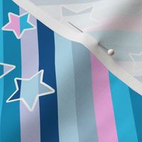 Blue Barbiecore Aesthetic Diagonal Stripped Pattern - 90s Fashion