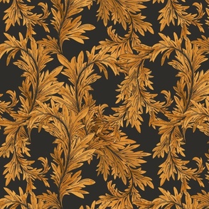 Fall Acanthus leaves gold