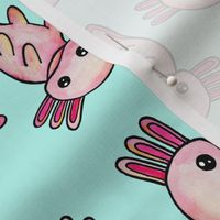 Watercolor Axolotl - Teal