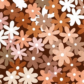 Earth Tone Ombre Flower Flied - Large Scale