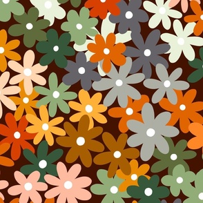 70s Ombre Flower Flied - Large Scale 