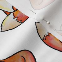 Watercolor Fox - White