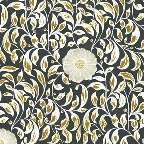 Floral Medaliion Large_charcoal gold