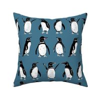 Galápagos Penguins on blue | small | colorofmagic 