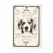 2024 Calendar - Abstract hand-painted Watercolor - vintage beagle