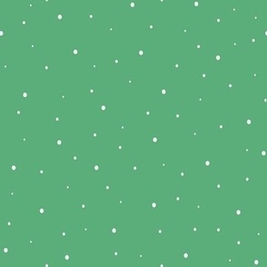 Snowy Dots on Green