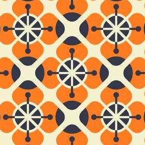 2030 - abstract retro geometrics, orange