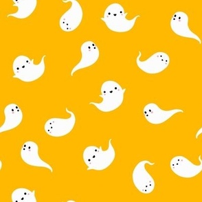 Cute Halloween Ghosts on Yellow