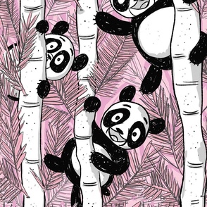 panda fun bamboo pink EXTRA large