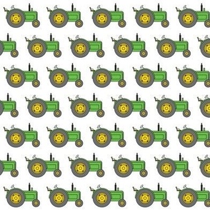 tiny green farm tractors