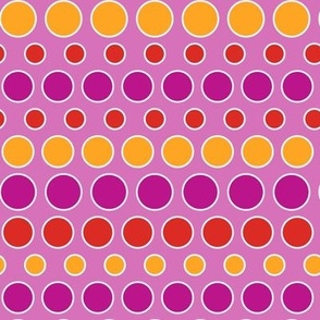 Bubblegum bubbles horizontal lines, orange and fuchsia