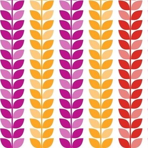 Bubblegum leaves, orange and fuchsia