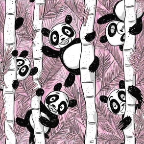 panda fun bamboo pink large