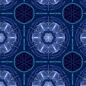 Mandala Kaleidoscope - Navy - Medium