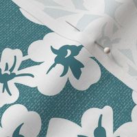 Elodie - Floral Silhouette Teal Blue Large Scale