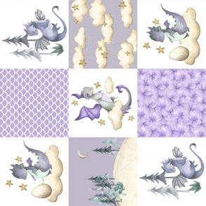 Girly Dragon Quilt Layout for Spoonflower Rotated