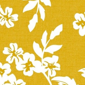 Elodie - Floral Silhouette Yellow Large Scale