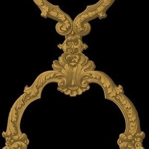 Plaster Work ~ Faux Gilt on Black   ~ Medium