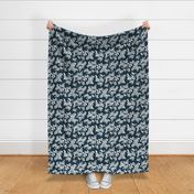 Elodie - Floral Silhouette Navy Blue Regular Scale