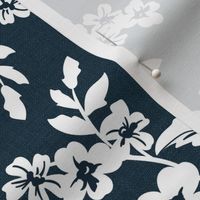 Elodie - Floral Silhouette Navy Blue Regular Scale