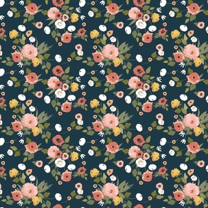 Victorian Floral Navy - Small