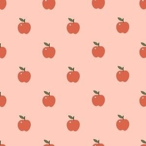 tiny Red Apples Boho Retro on pink