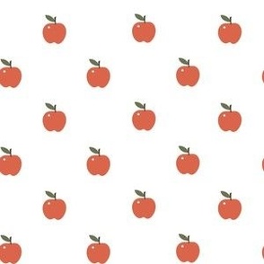 tiny Red Apples Boho Retro on white
