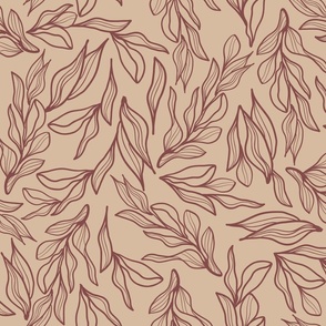 Flowy Leaves Mauve - Large