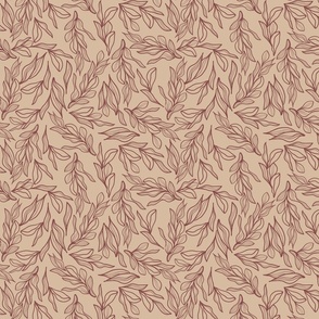 Flowy Leaves Mauve - Medium