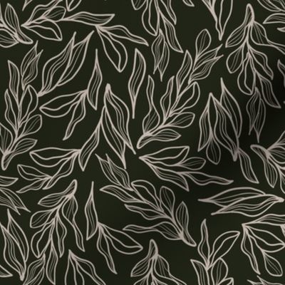 Flowy Leaves Deep Green - Medium