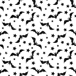 Black and White Bats and Stars