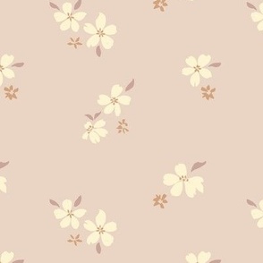 Mauve and Gold Ditsy Floral