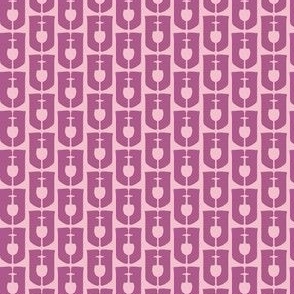 Art nouveau symmetrical geometric in pink and purple