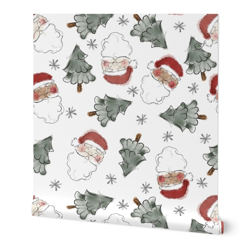 Watercolor Christmas  Santa’s