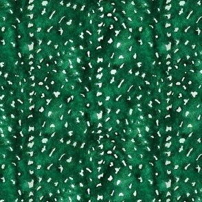 Faux Deer Hide in Emerald Green - Extra Small Scale - Spots Fawn Watercolor deer skin