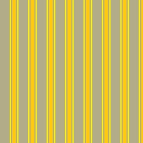 Orange and Yellow Ticking Stripe on Sage