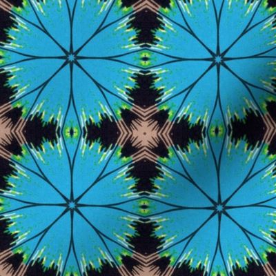 PAINTED ABSTRACT - VINTAGE BLACK, BLUE AND GREEN