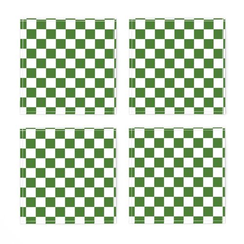 1” Kelly Green and White Classic Checkers