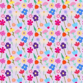 Busy pattern flowers light purple