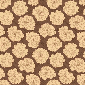 Baroque Roses - on walnut brown