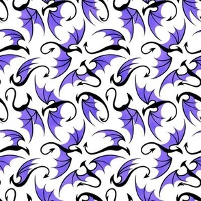 Dancing Dragons - Purple on White