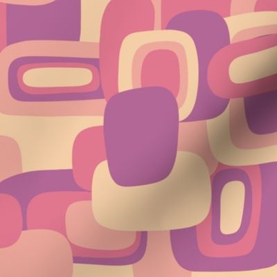 Retro groove pink abstract art 