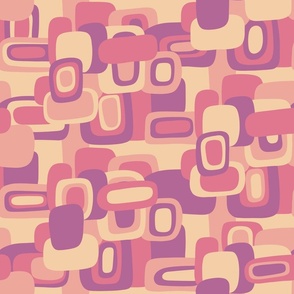 Retro groove pink abstract art 