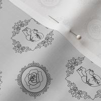 Anatomical Hearts and Roses (White)